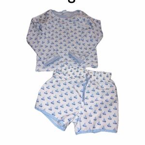 Edgehill collections boys size 5 swim trunks and rash guard